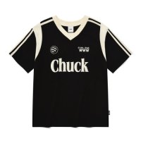 CHUCK 유니폼 브이넥 반팔 티셔츠 Uniform VNeck TShirt 곧 C232RUST03BK