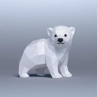 페이퍼크래프트 3D 종이 공예 아트 동물 인형 접기 입체 아기 북극곰 모형