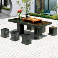 야외 석재 테이블 돌 의자 정원 카페 공원 천연석