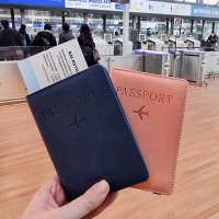 두두 스타 여권 가죽 지갑 해외여행용품 안티스키밍 지폐 카드 수납 RFID방지 케이스 파우치 카멜브라운