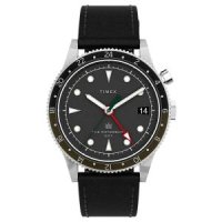 Timex Waterbury GMT 가죽 스트랩과 다이얼 TW2V28700