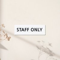 STAFF ONLY 관계자외 출입금지 스태프온리 직사각형 표지판