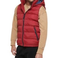 타미힐피거 Tommy Hilfiger 남성용 후드 패딩 조끼 Medium