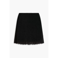 알렉산더왕 ALEXANDER Lace trimmed plisse satin mini skirt 1647597320749466