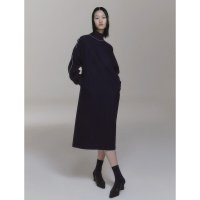 구호 KUHO High-Neck Knit Block Long Dress -