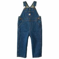 칼하트 12 Months - Carhartt 남아용 워싱 데님 빕 오버롤 미디엄 워시 4T