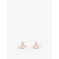 VIVIENNE WESTWOOD JEWELLERY Nano Solitaire rose gold-plated brass and crystal stud earrings - 591296