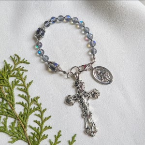무료각인🎁안드레아 월광석 커스텀 1단 묵주 팔찌 성당, 17공간 십칠공간
