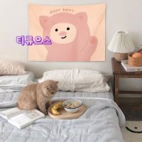 귀여운 패브릭 포스터 곰돌이 곰 캐릭터 가림막 커튼 티류으스