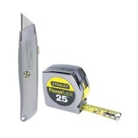 Stanley 25-Foot PowerLock Tape Rule with 6-Inch Classic 99 Retractable Knife Set 90-082