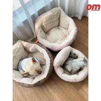 퐁당쿠션 퐁당방석 강아지 고양이 반려동물 꿀잠 겨울용 카멜 S