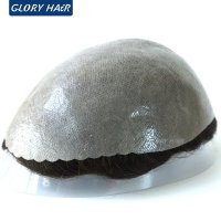 GLORYHAIR 피부 V 두께 012 남성 가발 중간 밀도 인도 머리 패치