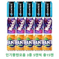 [한번에먹자] 355ml 캔음료 모음 옵션선택필수 파워에이드 마운틴 + 환타 오렌지 + 웰치스 포도 뚱캔음료 업소용 배달용 사무실 노래방 이온음료 탄산음료  파워5+웰치포도5+환타