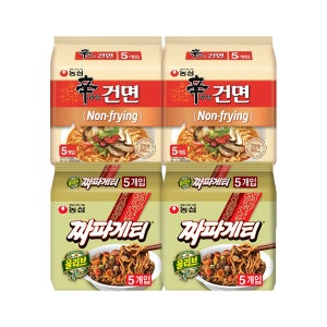 농심 신라면 건면 10개 + 짜파게티 10개