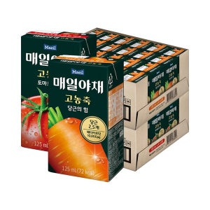 [매일유업] 매일야채 고농축 토마토의 힘 24팩+당근의 힘 24팩(125ml)/당근주스/토마토주스