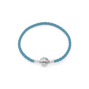 판도라 [판도라] 598951C01 모먼트 씨쉘 조개 클라습 터쿼이즈 가죽 팔찌