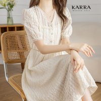 카라 KARRA 레이스브이넥원피스 벨트SET KB3MOP166C