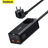 Baseus 데스크탑 파워 스트립 충전 스테이션  100W GaN3 Pro USB 충전기  C타입 PD QC 급속 충전 4.0  3.0 고속 충전