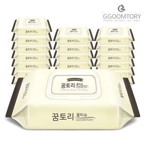 꿈토리 물티슈 나비의꿈 두툼한 부드러운 저자극 리필형 캡형 20팩