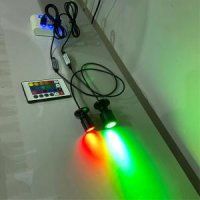 호환 디월트 조명 호환 RGB LED 스포트 라이트 USB 5V 원격 조광 미니 전구 캐비닛 쇼케이스 인형 집 쥬얼리 램