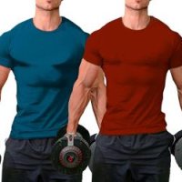 InleaderStyle 남성용 운동 티셔츠 운동용 체육관 티셔츠 남성용 반소매 NVbu wnrd1