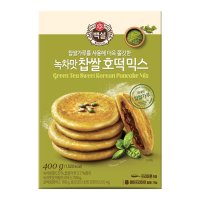 CJ-백설 녹차맛 찹쌀호떡믹스 아이들간식 디저트 겨울대표간식 쫄깃바삭 아이랑간식만들기 400 g