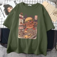 남성 반소매 남자 반팔티 반팔티셔츠 ukiyoe japan style burgerzi