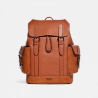 코치 백팩 가방 남성 COACH Hudson Leather Backpack Bag Sunset Tan New C8904