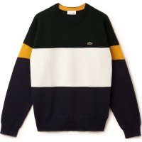 LACOSTE 라코스테 Men s Crew Neck Colorblock Flat Ribbed Cotton Sweater 크루넥 컬 AH9173-ATA