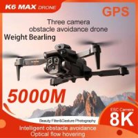 XMSJ K6 Max 미니 드론 Three Camera 항공 8K 접이식 브러시리스 장애물 회피 GPS FPV 쿼드콥터 8k 지원 0k