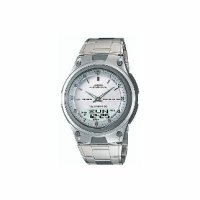 Casio 카시오 남성 쿼츠 월드 타임 아나디지 실버톤 팔찌 시계 AW80D-7AV 267959