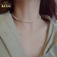 KUGG 진주 목걸이 3-4mm 천연 담수 진주 쥬얼리