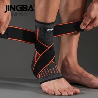 jingba support 1 pcs 3d 압축 나일론 스트랩 벨트 발목 발등인대파열 주황색 붕대 발목