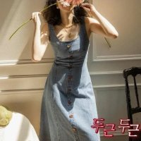 청치마바지 청 스커트 스판 치마 하체비만 흑 롱 데님 - UnKnown