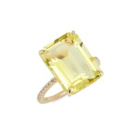 Y87698 Effy 14K Yellow Gold, Lemon Quartz & Diamond Ring