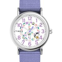 타이맥스 Timex X Peanuts in Bloom 여성용 위켄드 시계 - 그린 스트랩 다이얼 톤 케이스 초록색