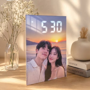 당일제작 커플, 웨딩  아크릴액자 LED시계 집들이선물 사진보정, 필통 일러스트
