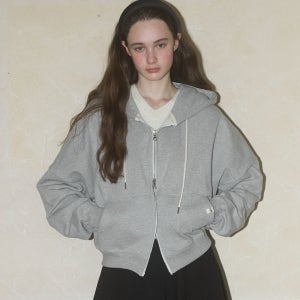 [쏘이르] [29cm단독]CROP HOOD ZIPUP - GREY