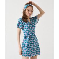 BONIDEE V A 커버업 랩 수영복 그린 슬림 V A Wrap Dress Slim Green