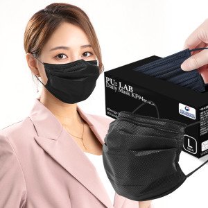퓨랩 숨쉬기편한 덴탈형 KF94 마스크 블랙 국내생산100매입_