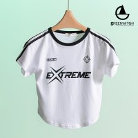 코튼 EXTREME 레터링 크롭티 반팔티 요가 필라테스복