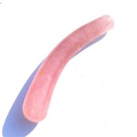 Natural Rose Quartz Curved Crystal Massage Stick