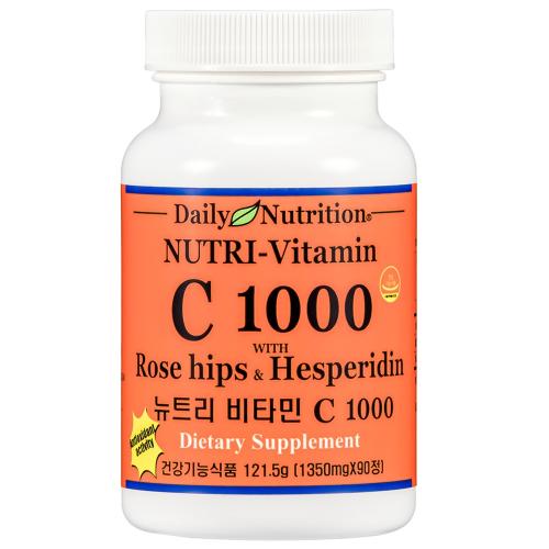 뉴트리 <b>비타민C</b> 1000 로즈힙, 헤스페리딘 종합 멀티 영양제 90정 3개월