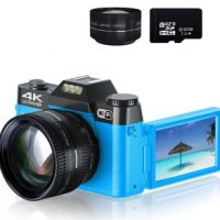 플립 스크린 48MP 디지털 셀카 카메라 와이파이 4K 유튜브 브이로그 캠코더, 16 배