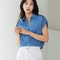 에이렌 투웨이 데님 카라 핀턱 주름 나그랑 자켓 RM3JK905