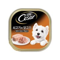 시저캔 쇠고기와 닭고기 100g 2개 애견간식 강아지캔