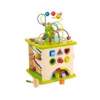 Country Critters Wooden Activity Play Cube by Hape Wooden Learning Puzzle Toy for Toddlers 5-Side