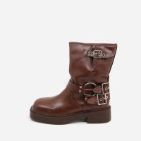 BUCKLE MIDDLE HALF BOOTS