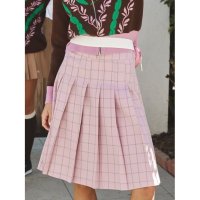 APE THE GREAT SPORT CHECK PLEATS SKIRT