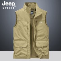 JEEP SPIRIT 여름 입체 집업 솔리드 캐주얼 조끼